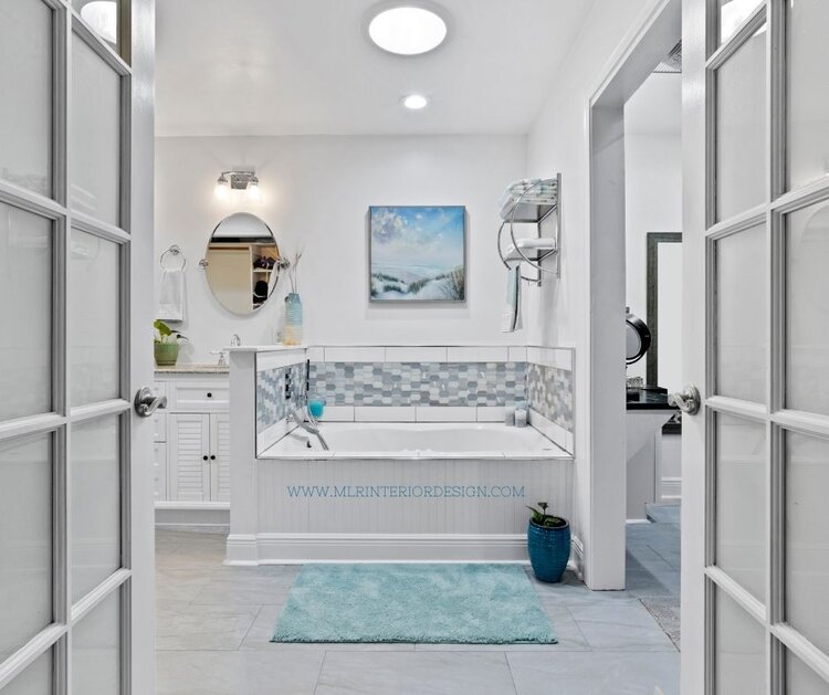 Coastal bathroom remodel | MLR Design Interiors