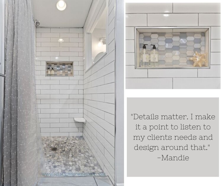 Coastal shower remodel | MLR Design Interiors