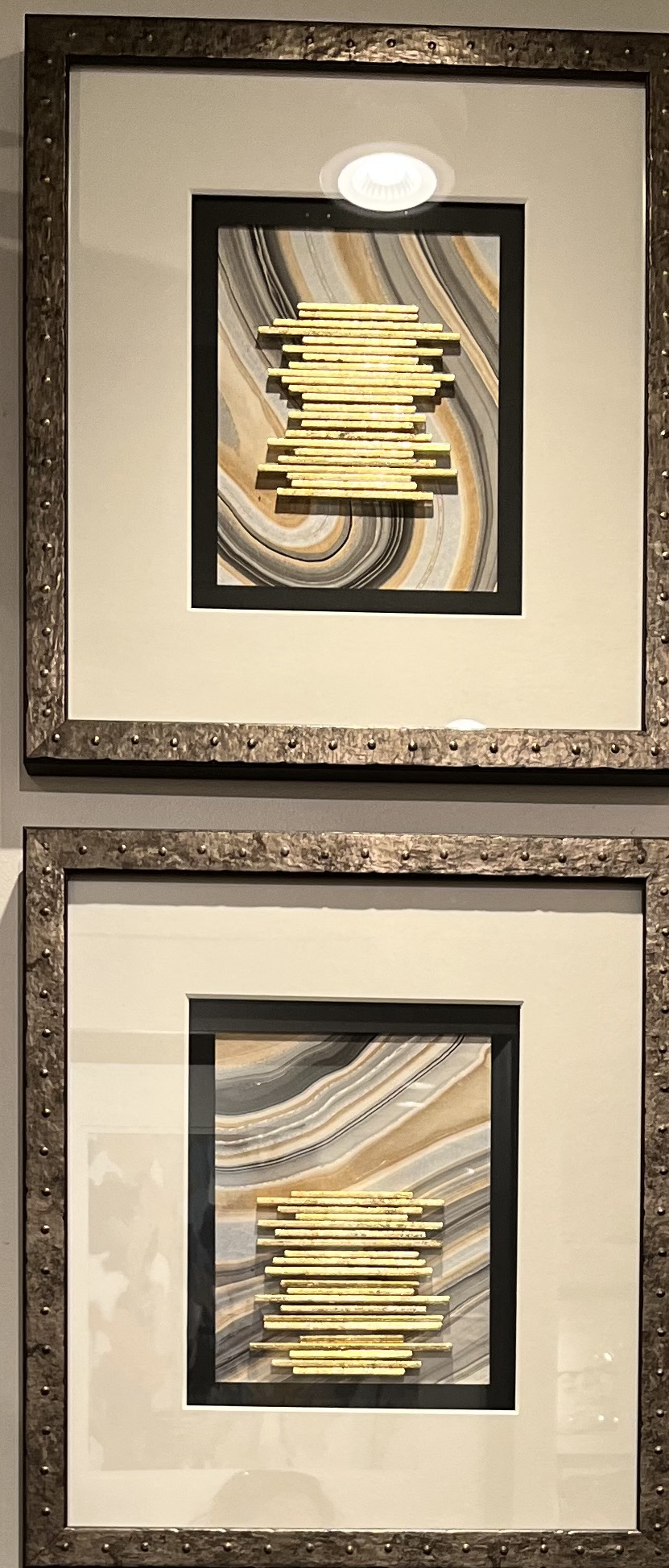 Artwork with raised gold bars for texture